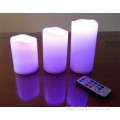 Color changing led candle with timer buttons